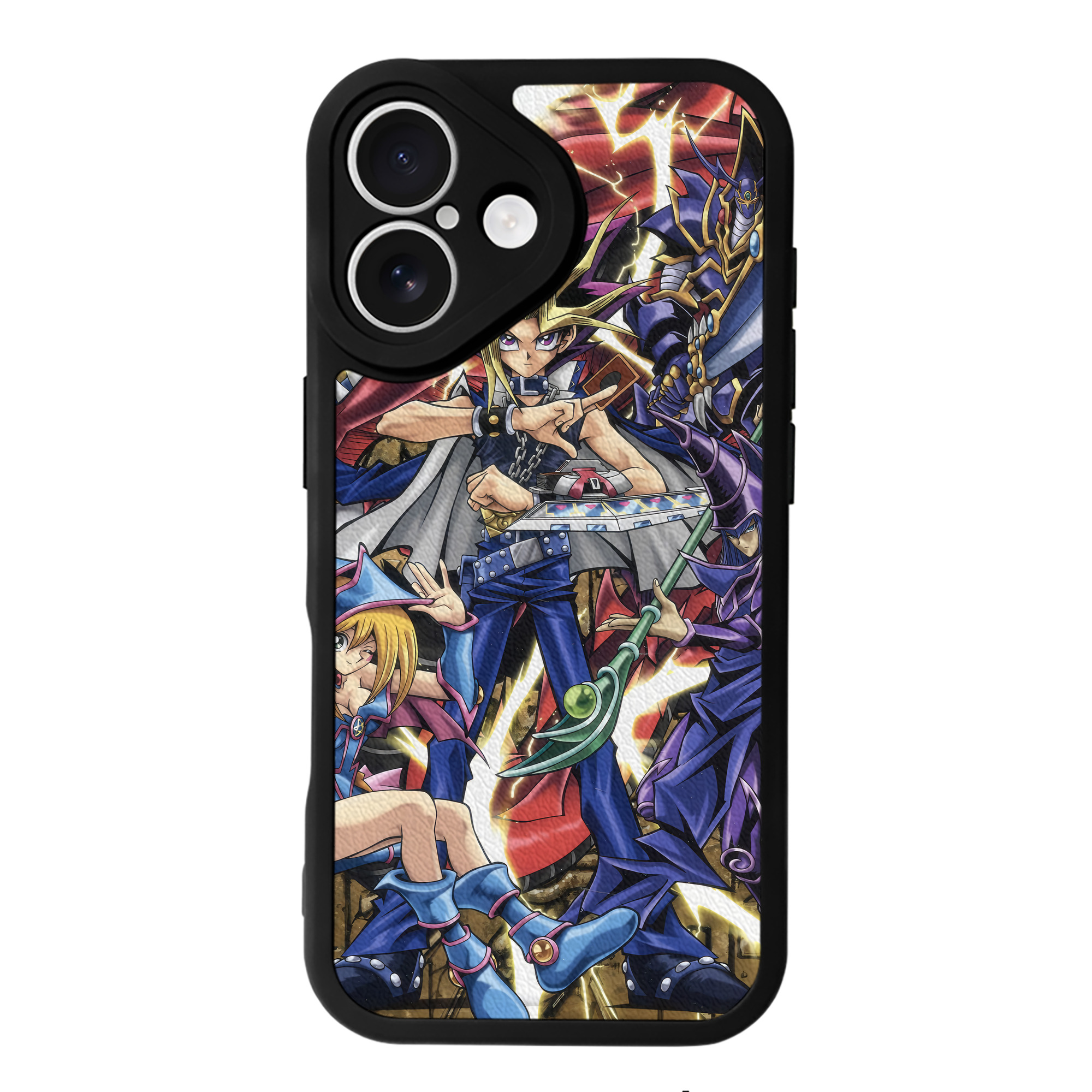 （画像用） 遊☆戯☆王 Yu-Gi-Oh! 【iPhone 16シリーズ対応】シリコンスマホケース（レザー調） 材質：シリコン